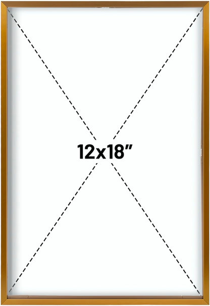 Frametory, Floating Picture Frame 12x16 - Black Aluminum Metal Photo Frame - Real Glass of Front - for Wall Mount Display