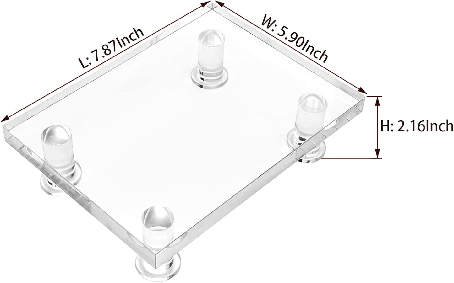 Acrylic Pedestal Tray Stand Riser for Bathroom Kitchen countertop, Clear Display Base Home Decor