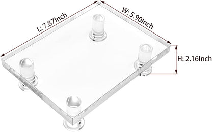 Acrylic Pedestal Tray Stand Riser for Bathroom Kitchen countertop, Clear Display Base Home Decor