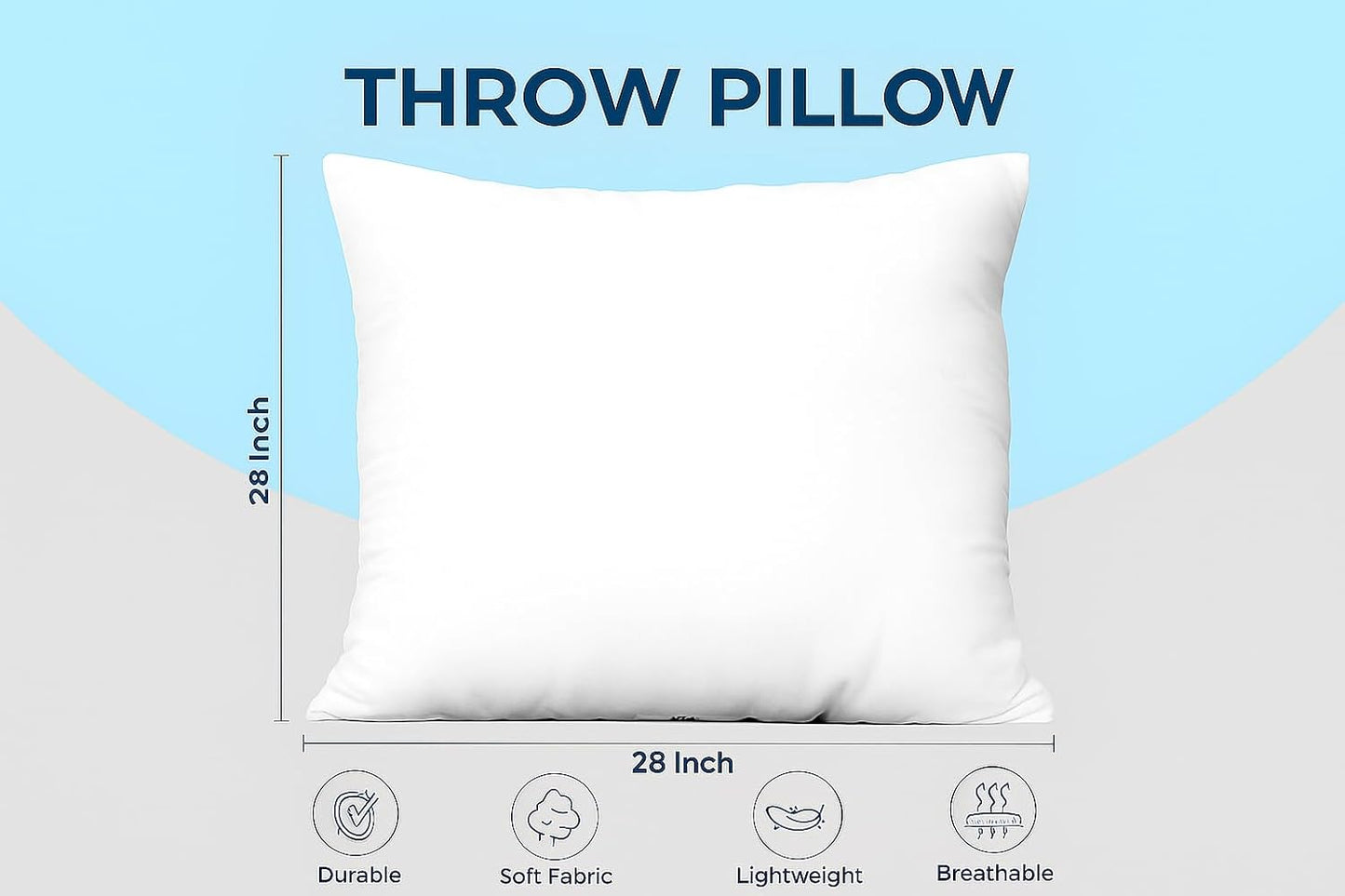 Utopia Bedding Throw Pillows (Set of 4, White) – 18 x 18 Inches Down Alternative Pillows for Bed, Sofa, and Couch - Fluffy Decorative Stuffer Pillow for Indoors & Outdoors