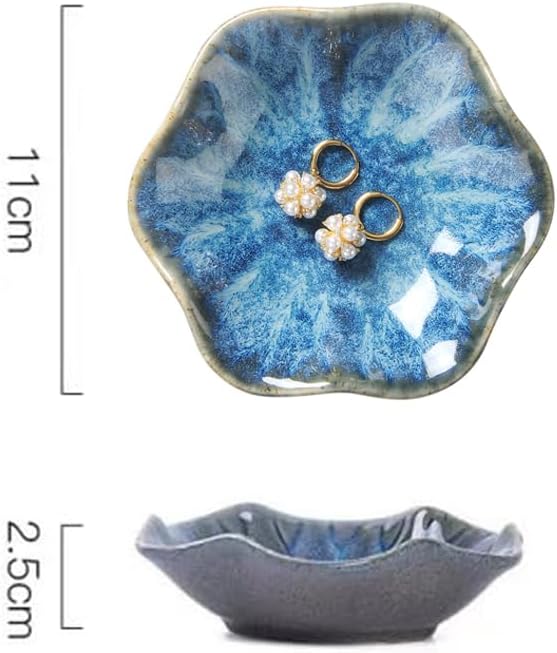 JAMEND CLXP Lotus Leaf Shape Decorative Ring Tray, Small Key Bowl, Ceramic Trinket Tray Jewelry Dish Organizing Necklace Earrings, Home Decoration for Mom Best Friend Sister, Pink.