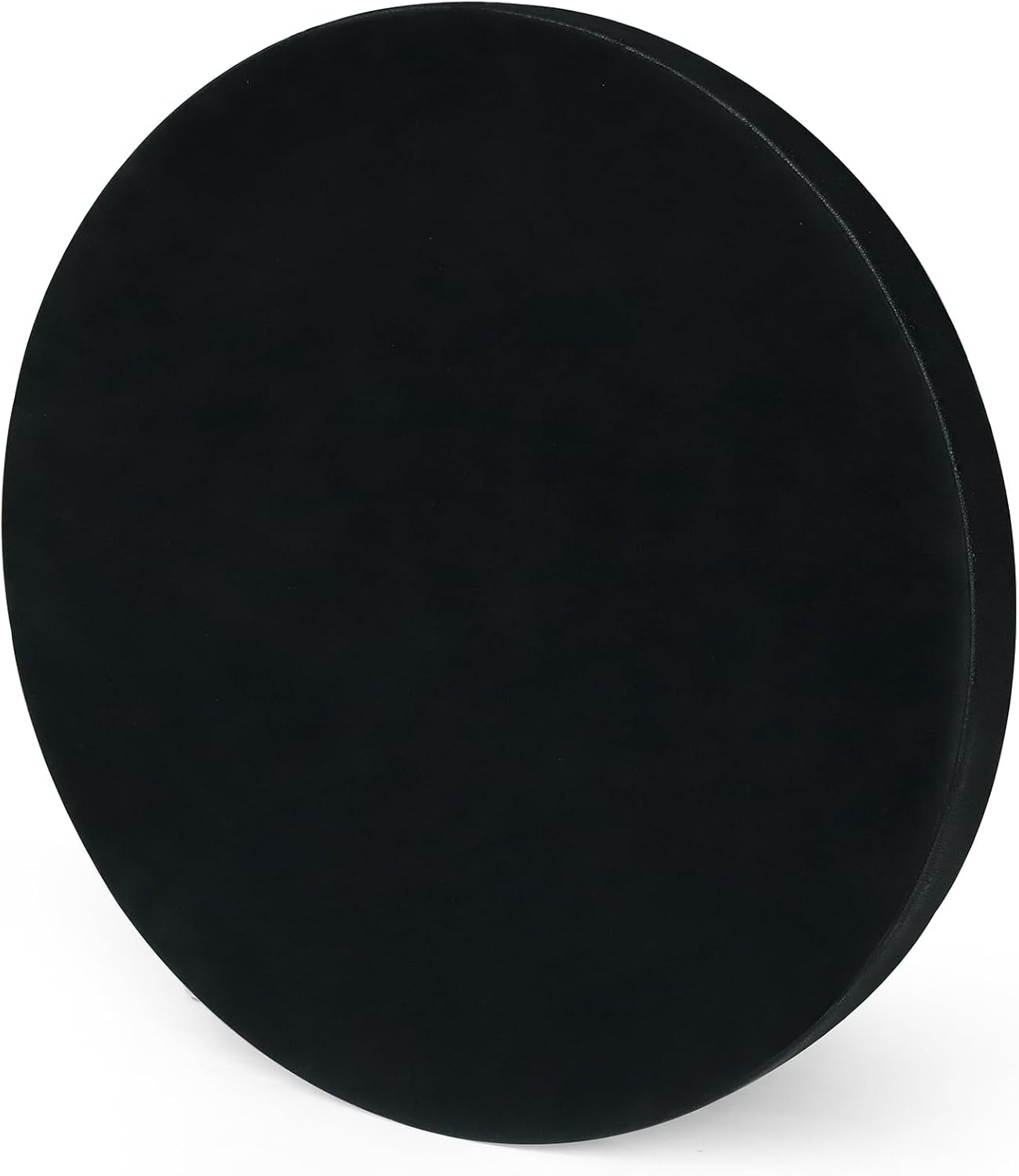 HofferRuffer Round Serving Tray 20'', Elegant Faux Leather Circle Ottoman Table Tray, Serve Tea Coffee Breakfast in Bedroom Living Room Kitchen (Brown)