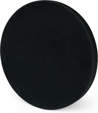 HofferRuffer Round Serving Tray 20'', Elegant Faux Leather Circle Ottoman Table Tray, Serve Tea Coffee Breakfast in Bedroom Living Room Kitchen (Brown)