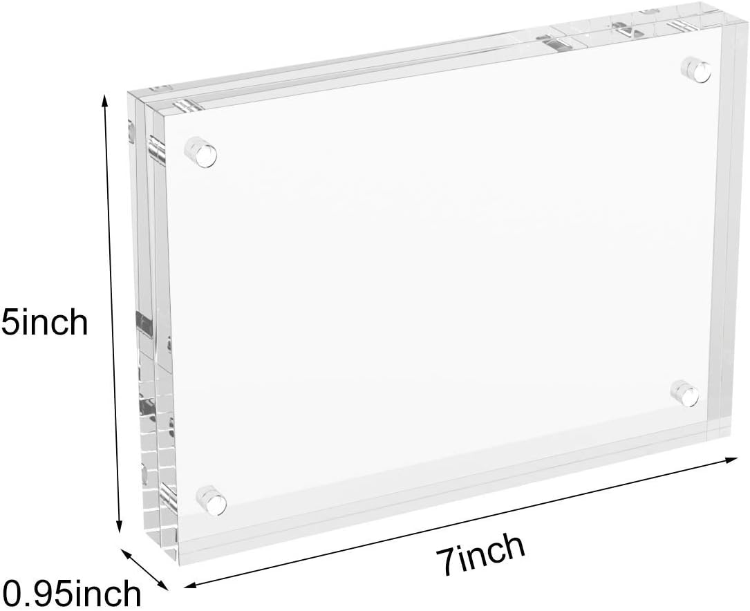 AITEE 4x6 Acrylic Picture Frames 3 Pack, 20% Thicker Block, Clear Picture Frames Freestanding Double Sided Magnetic Acrylic Lucite Frameless Transparent Square Frame Gift for Desktop Display