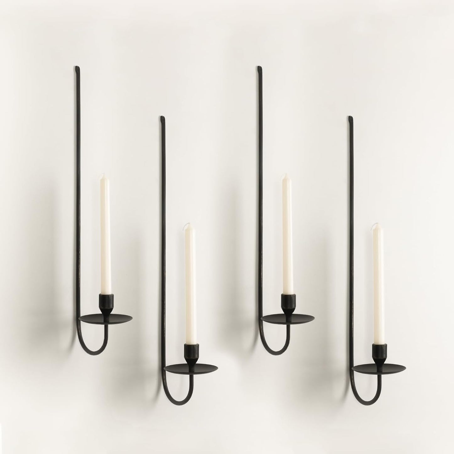 24.8" Iron Metal Wall Candle Sconce Holder, Set of 2 Wall Mount Candle Holders Modern Wall Candle Sconces Hanging for Living Room Farmhouse Fireplace Wedding