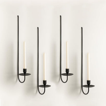 24.8" Iron Metal Wall Candle Sconce Holder, Set of 2 Wall Mount Candle Holders Modern Wall Candle Sconces Hanging for Living Room Farmhouse Fireplace Wedding
