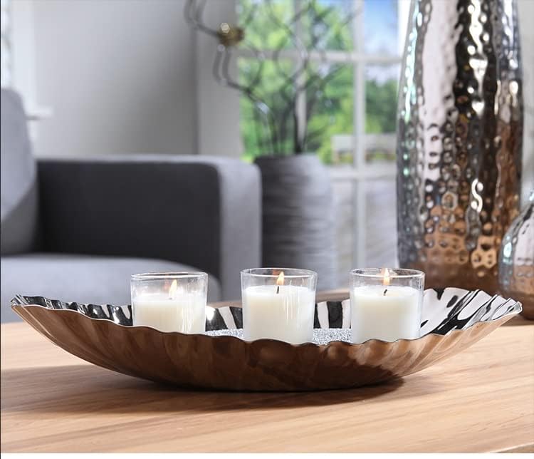 Hosley 5.75 Inch Diameter Silver Finish Metal Bowl, Ideal for Potpourri, LED Candles, Weddings, Special Events, Center Pieces, Craft. Use Decor to Coordinate O3