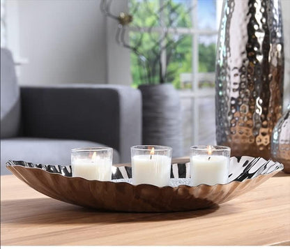 Hosley 5.75 Inch Diameter Silver Finish Metal Bowl, Ideal for Potpourri, LED Candles, Weddings, Special Events, Center Pieces, Craft. Use Decor to Coordinate O3
