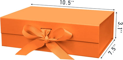 DaiUni 10.5"X7.5"X3.1" Pink Magnetic Gift Box with Lid and Ribbon for Presents