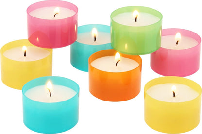 Stonebriar 96 Pack Multicolor Unscented 6 to 7 Hour Long Burning Tea Light Candles