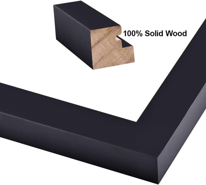 RPJC 5x7 Picture Frames Made of Solid Wood High Definition Glass for Table Top Display and Wall Mounting Photo Frame Black