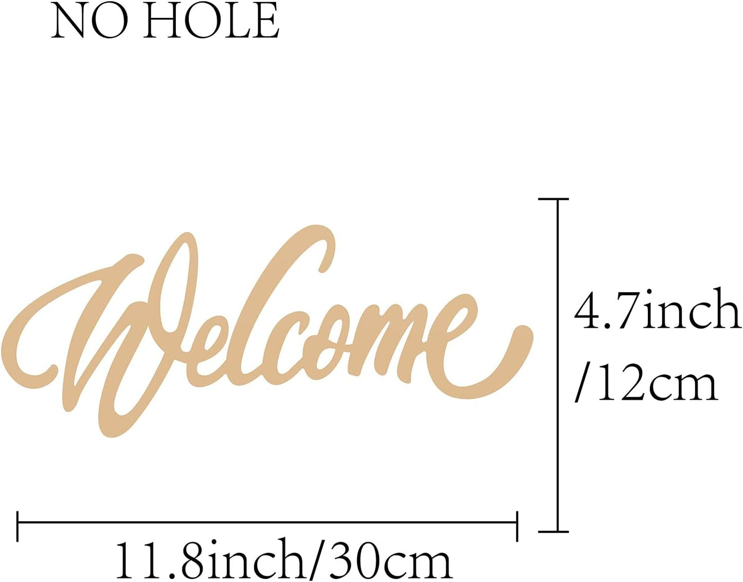CREATCABIN Welcome Sign Welcome Wood Cutout Wooden Wall Decor Letters Laser Cut Art Unfinished Rustic Decorative DIY for Front Door Home Gallery Porch Coffee Bar Wreath Gift 11.8 x 2.4 Inch