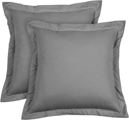 Euro Sham Covers 26x26 Set of 2 White 600 Thread Count 100% Egyptian Cotton Pack of 2 Euro 26x26 Pillow Covers Cushion Cover Cases Soft Skin Friendly European Size Decorative Square Pillow Shams