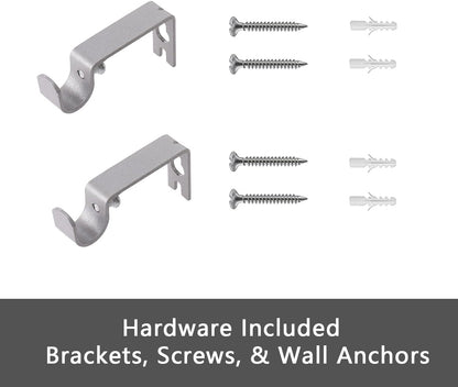 GXOACKJ Curtain Rods for windows 32-48 inch, 5/8 inch Decorative Curtain Rod Set, Matte Black Splicing Heavy Duty Metal Curtain Rod with Brackets