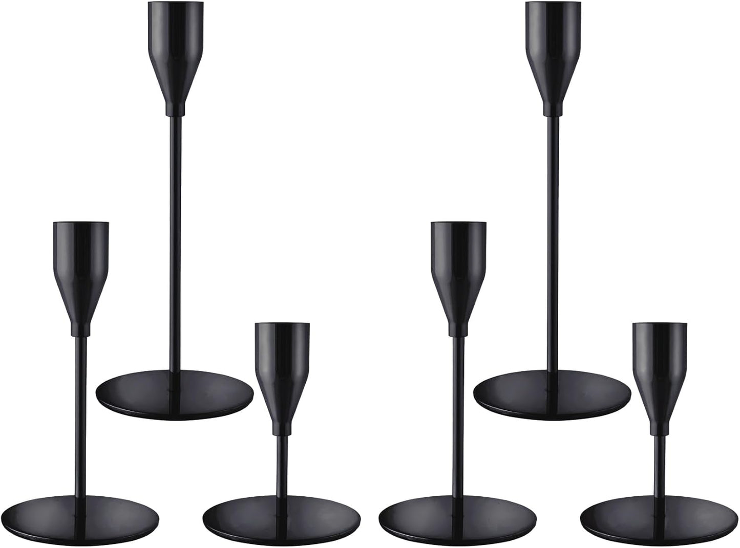 French Gold Taper Candle Holders for Wedding Table Centerpiece,Tall Taper Candlestick Holders Bulk Set of 6,Metal Candle Stick Holders for Dinning or Mantel Centerpiece,Party Home Decor
