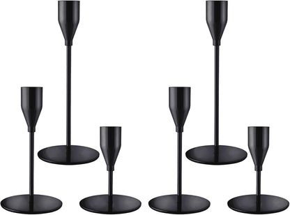 French Gold Taper Candle Holders for Wedding Table Centerpiece,Tall Taper Candlestick Holders Bulk Set of 6,Metal Candle Stick Holders for Dinning or Mantel Centerpiece,Party Home Decor