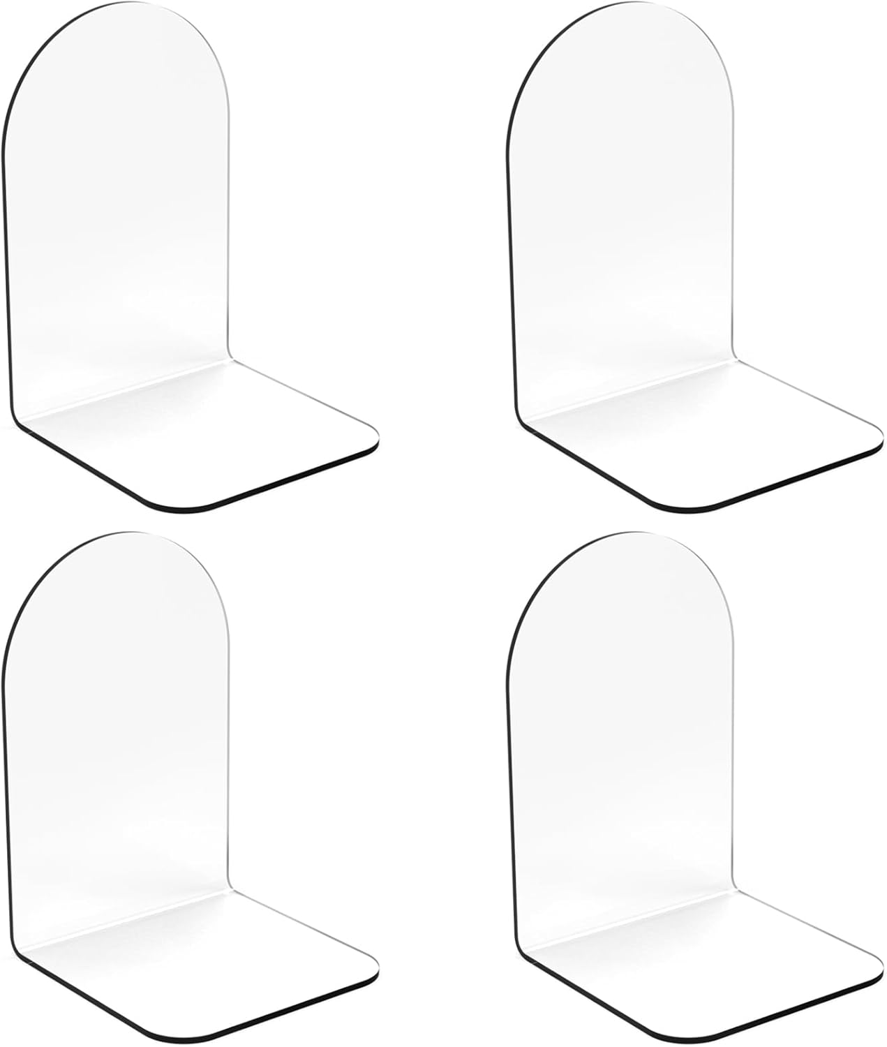 MerryNine Clear Book Ends 2pcs, Acrylic Bookends for Shelves, Non-Slip Bookend Decorative for Heavy Duty Book, Books Holder Stopper for Kids, Bookshelf Dividers Books Organizer for Office Home School
