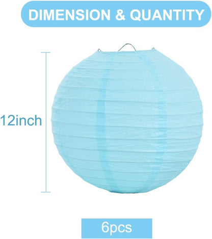 BEISHIDA 10Pcs White Paper Lanterns Decorative Chinese/Japanese Hanging Round Paper Lanterns Lamp for Birthday, Wedding, Christmas, Bridal, Home Decor, Party Decoration(Size of 4”, 6”, 8”, 10”)