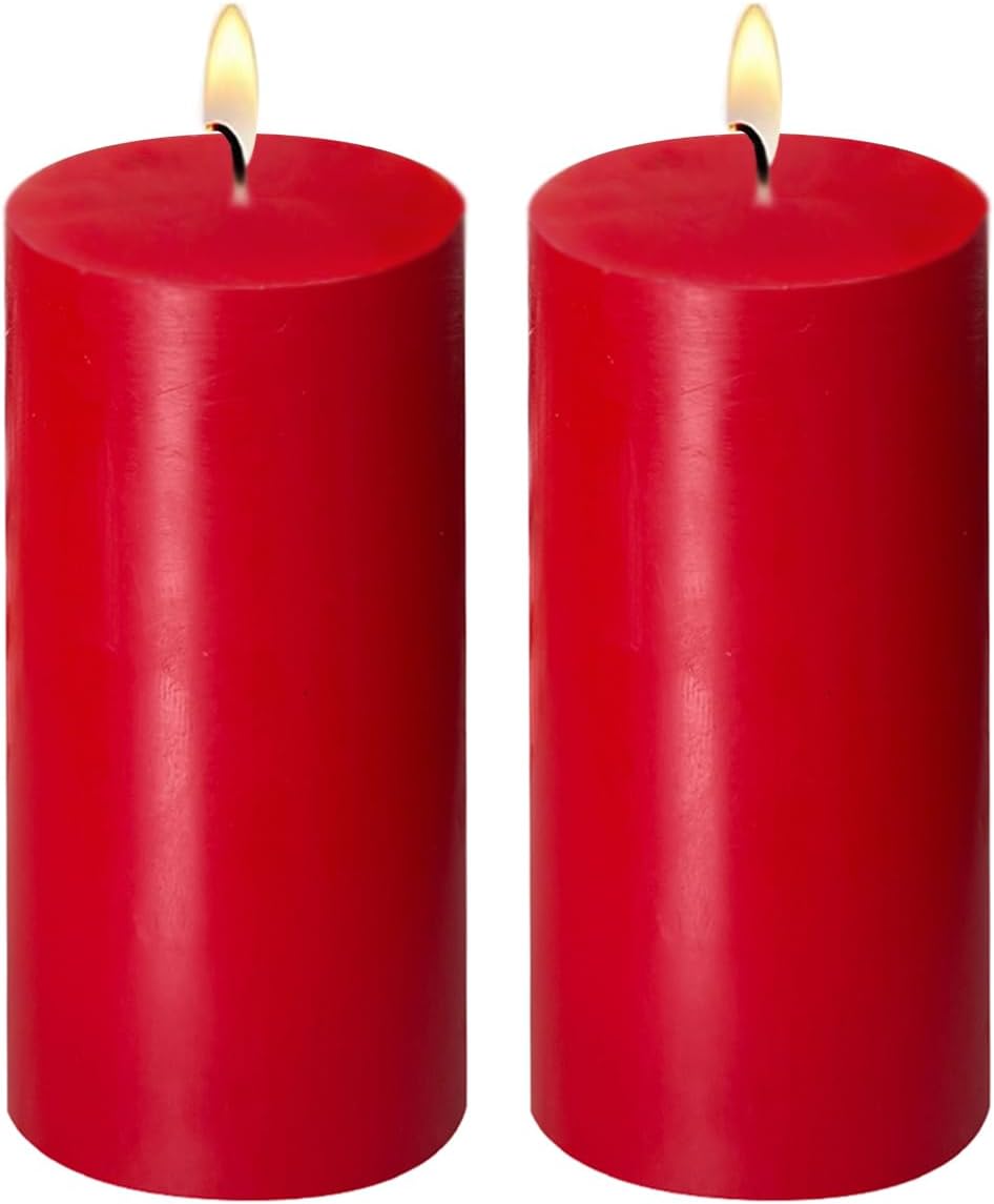2 Pack 3x6 Inch Sage Green Unscented Pillar Candles - 70 Hour Long Burning Dripless Smokeless Candles for Home Decor Weddings Festivals Spa Meditation