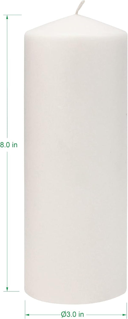 Stonebriar Unscented White Tall Pillar Candles, 65 Hour Burning Candle Pillars, Perfect for Decor, Weddings, Emergencies 3" X 6", 6 count
