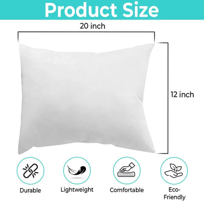 QUBA LINEN 18 x 18 Throw Pillow Insert - Pack of 2 White, Down Alternative Pillow Inserts for Decorative Pillow Covers, Throw Pillows for Bed, Couch Pillows for Living Room (Pack of 2)