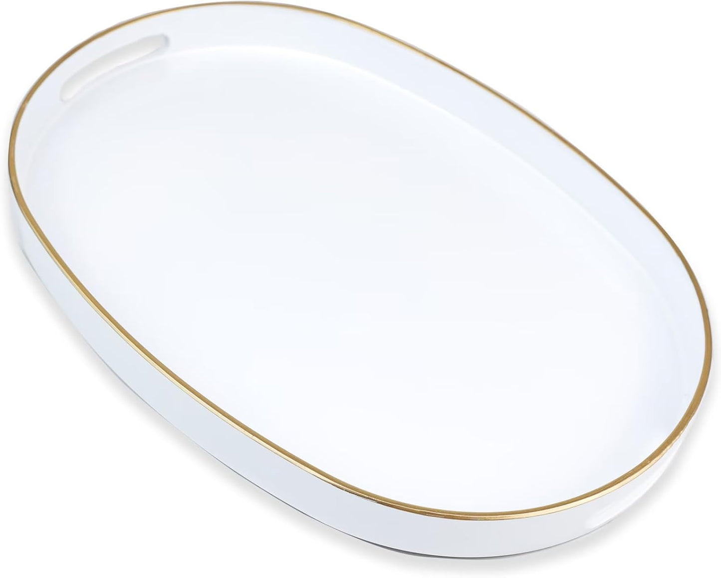 Green Decorative Tray with Handles, Versatile Serving Tray for Coffee Table, Ottoman, Ideal for Serving, Displaying, Organizing, 15.7"*10.2"*1.57"