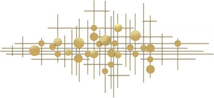 homary Large Metal Wall Art – 47.2" Modern 3D Abstract Geometric Overlapping Design, Iron Wall Decor for Living Room, Dining Room, Office