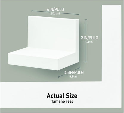 Command Display Ledges, Holds up to 2 lb, Quartz, 2 Ledges with 8 Medium Strips, Damage-Free Hanging Floating Shelf with Adhesive Strips, Personalize Living Room, Bedroom, Kids Room or Office