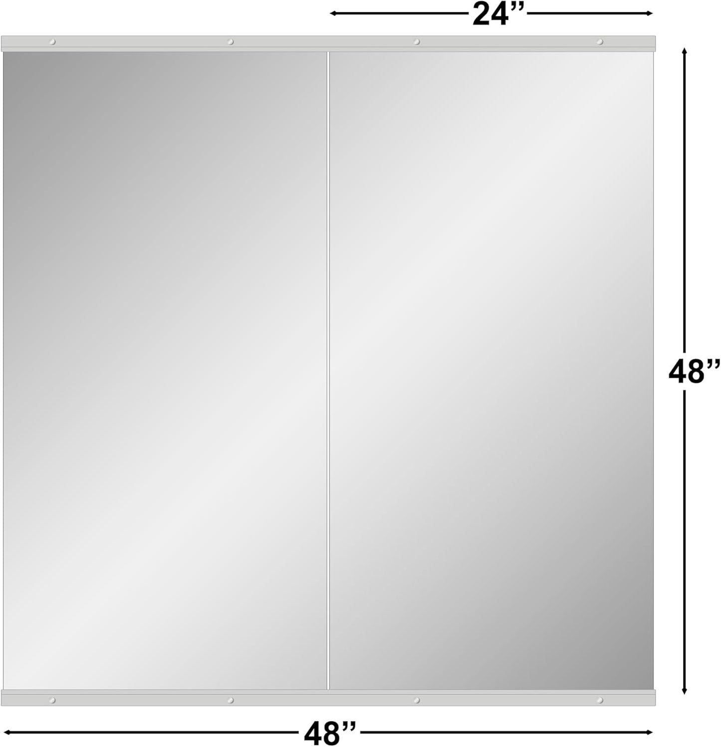 Ruomeng Home Gym Mirrors 12 Inch x 12Pcs Wall Mounted Mirror Glass Frameless Full Length Mirror Tiles for Home Gym, Bedroom, Door & Bathroom