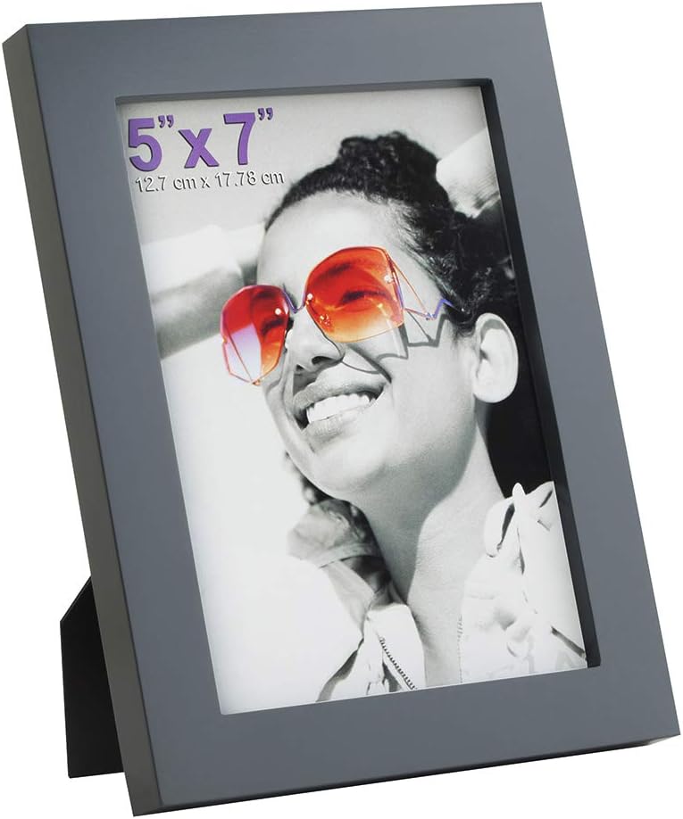 RPJC 5x7 Picture Frames Made of Solid Wood High Definition Glass for Table Top Display and Wall Mounting Photo Frame Black