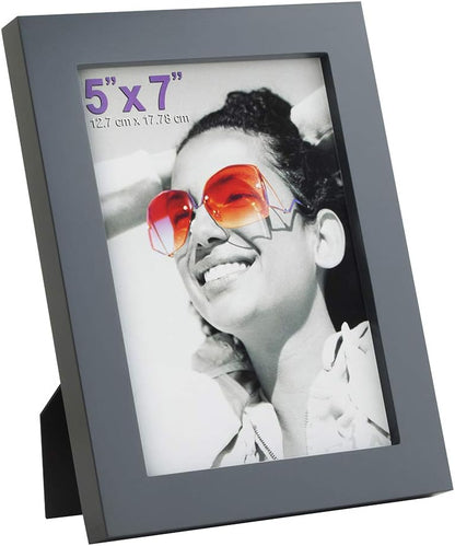 RPJC 5x7 Picture Frames Made of Solid Wood High Definition Glass for Table Top Display and Wall Mounting Photo Frame Black