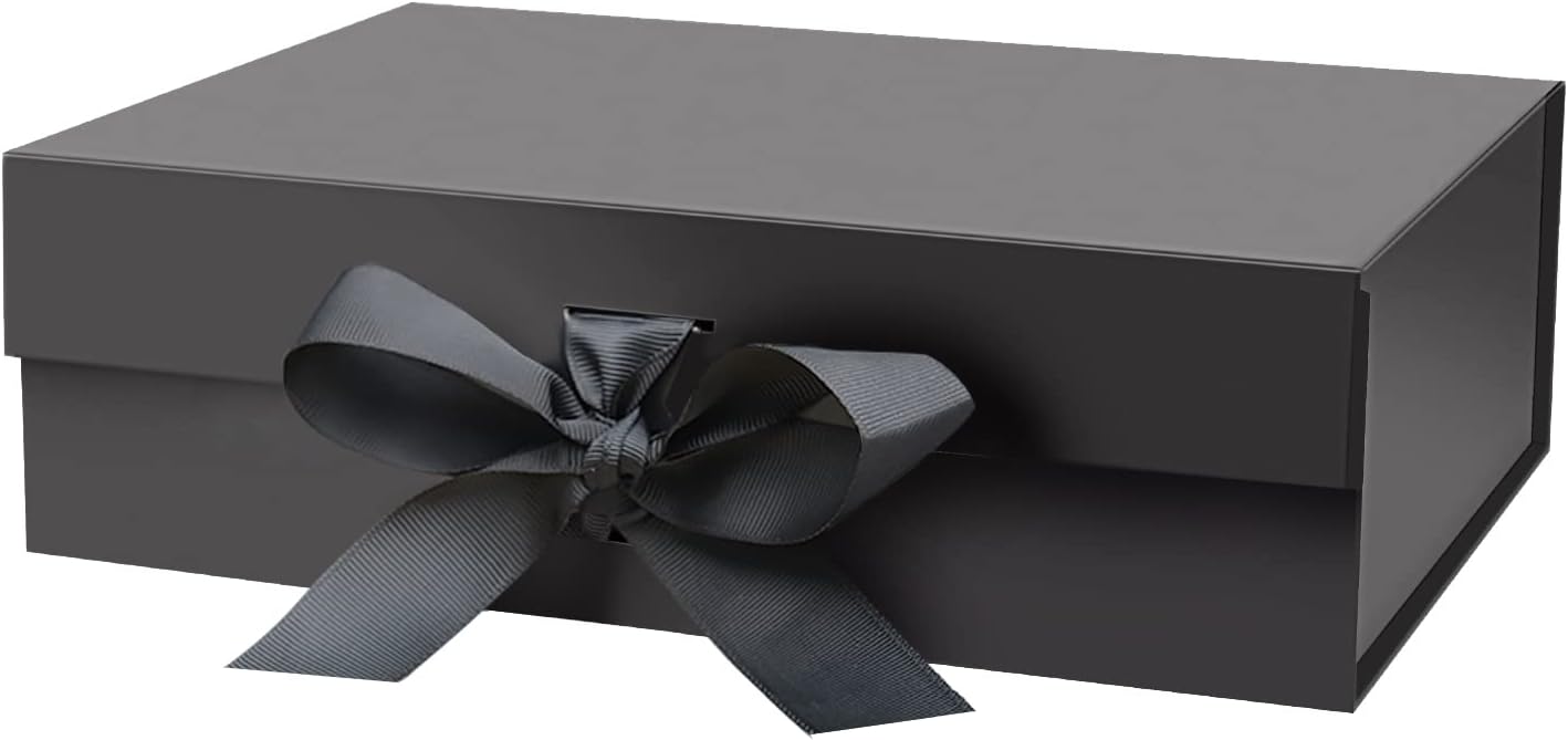 DaiUni 10.5"X7.5"X3.1" Pink Magnetic Gift Box with Lid and Ribbon for Presents