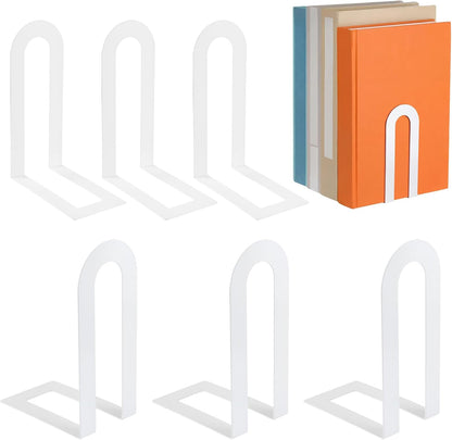 Chunful 12 Pcs Modern Metal Book Ends for Shelves Decorative Small Bookends Book Shelf Organizer Minimalist Design Stopper to Hold Books for Home Office (Gold,5.5 * 3.75 * 2.25inch)