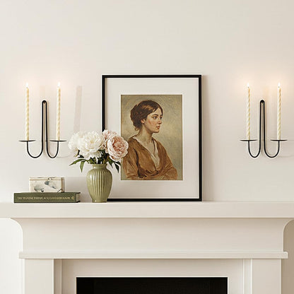 Metal Wall Candle Sconce Holder Set of 2 Wall Mount Candle Holders Modern Wall Candle Sconces Hanging for Living Room Farmhouse Fireplace Wedding 16.5"×5"×3" (Black)