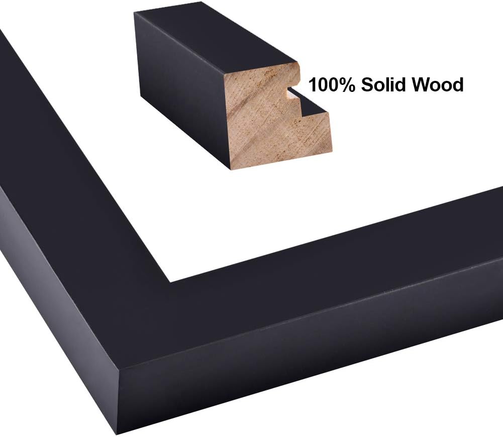 RPJC 5x7 Picture Frames Made of Solid Wood High Definition Glass for Table Top Display and Wall Mounting Photo Frame Black