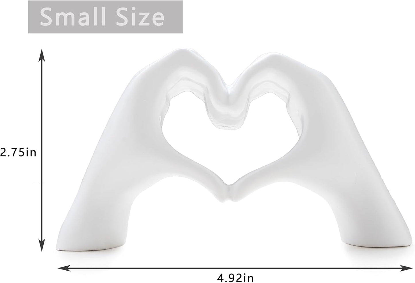 Small Heart Hands Sculpture Decor for Living Room Bedroom Bookshelf Coffe Table and Office Display, Love Finger Statue Modern Aesthetic Home Decor, Unique Gift for Wedding Christmas Birthday (Gold)