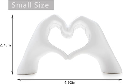 Small Heart Hands Sculpture Decor for Living Room Bedroom Bookshelf Coffe Table and Office Display, Love Finger Statue Modern Aesthetic Home Decor, Unique Gift for Wedding Christmas Birthday (Gold)