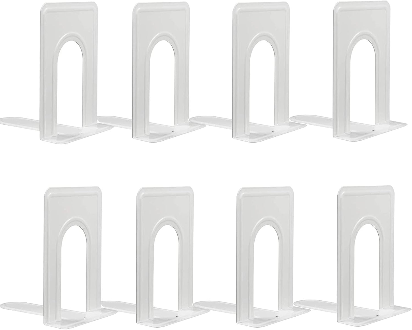 Metal Book Ends for Shelves, Book Shelf Holder Home Decorative, Book Ends for Heavy Books/Movies/CDs, Black 6.5 x 5 x 5.7 in, 4 Pair/ 8 Piece