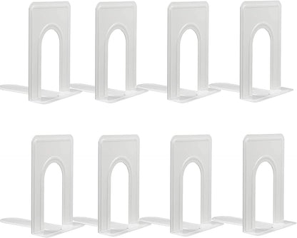 Metal Book Ends for Shelves, Book Shelf Holder Home Decorative, Book Ends for Heavy Books/Movies/CDs, Black 6.5 x 5 x 5.7 in, 4 Pair/ 8 Piece