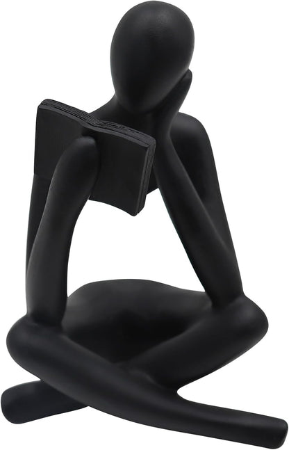 Jinkoozz Reading Women Statue, Thinker Sculptures, Abstract Art Ornament, Modern Aesthetic Figurine Decoration, Suitable for Home Living Room Bedroom Office Shelf Table Desk Bookshelf Decor
