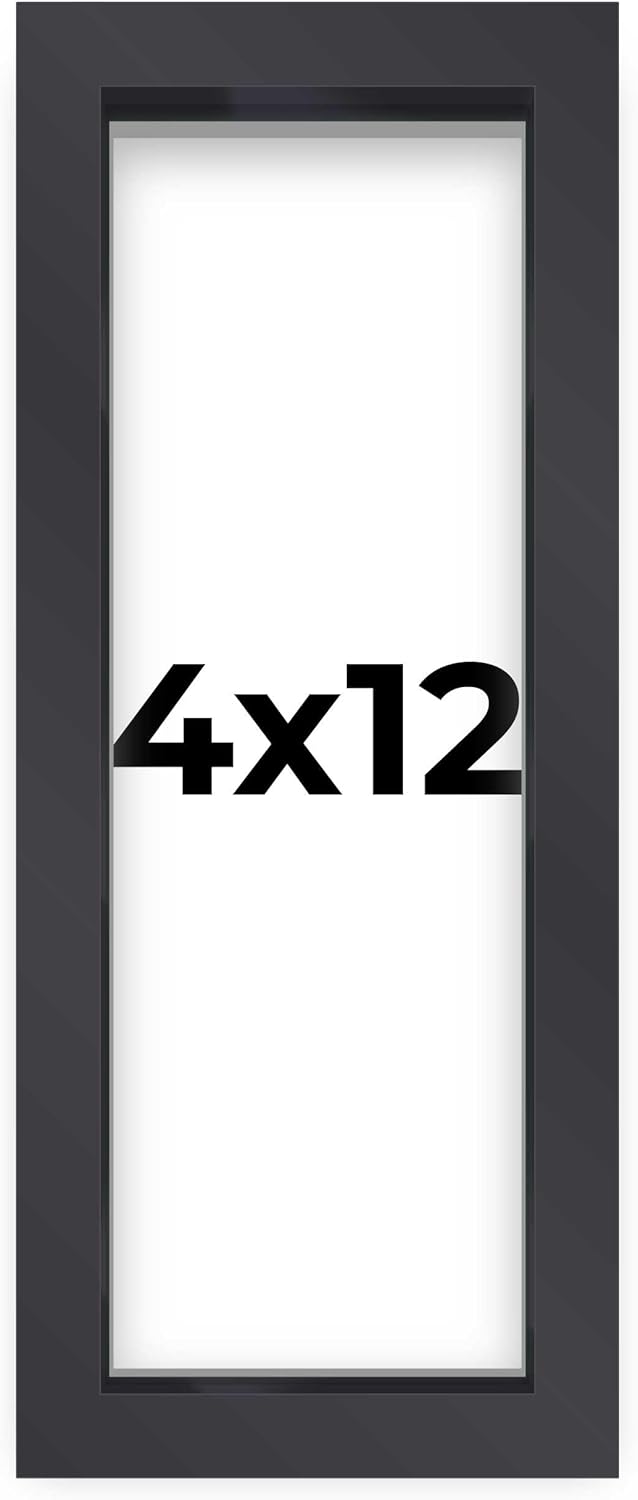 14x14 Shadow Box Black | 3/4" Depth of Usable Space | Solid Wood Pine | Includes UV Resistant Acrylic Plexiglass, Acid-Free Backing & Hanging Hardware | Made to Order in USA - Colors D