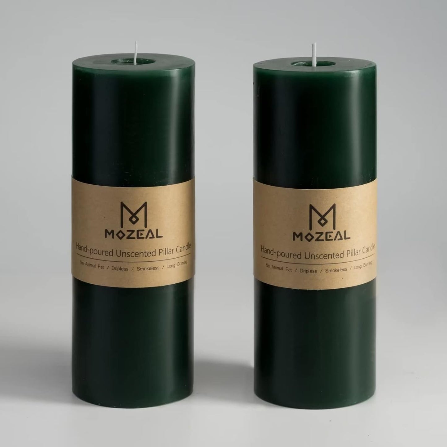 MOZEAL 3" x 4" Hand-Poured Unscented Candle,Dripless Pillar Candle Set of 3,Long Clean Burning,Approx 72 Hours Burn Time,Rustic Country Style,Wedding,Dinner,Christmas and Home Decor,White