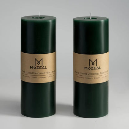 MOZEAL 3" x 4" Hand-Poured Unscented Candle,Dripless Pillar Candle Set of 3,Long Clean Burning,Approx 72 Hours Burn Time,Rustic Country Style,Wedding,Dinner,Christmas and Home Decor,White
