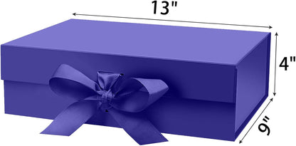 DaiUni 10.5"X7.5"X3.1" Pink Magnetic Gift Box with Lid and Ribbon for Presents