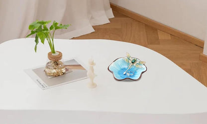 JAMEND CLXP Lotus Leaf Shape Decorative Ring Tray, Small Key Bowl, Ceramic Trinket Tray Jewelry Dish Organizing Necklace Earrings, Home Decoration for Mom Best Friend Sister, Pink.
