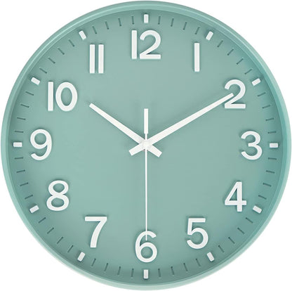 HZDHCLH Wall Clocks Battery Operated,12 inch Silent Non Ticking Modern Wall Clock for Living Room Bedroom Kitchen Office Classroom Decor (Olive Green and Gold)