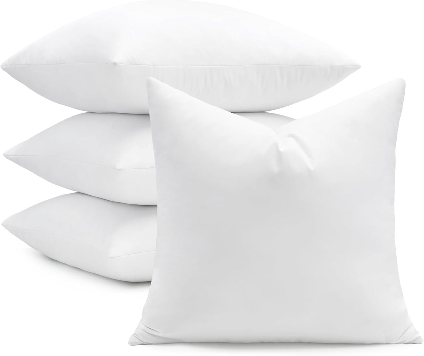 puredown® Euro Pillow Inserts 24 x 24 (Pack of 2, White), Feather Down Pillow Stuffer, White Throw Pillows for Bed, Couch, and Cushion