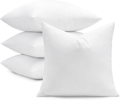 puredown® Euro Pillow Inserts 24 x 24 (Pack of 2, White), Feather Down Pillow Stuffer, White Throw Pillows for Bed, Couch, and Cushion