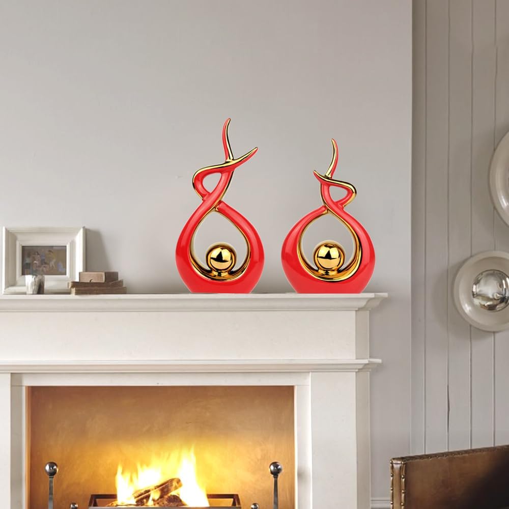 Norrclp Home Decor Modern Abstract Art Ceramic Statue Table Decorations for Dining Room Living Room Office Centerpiece