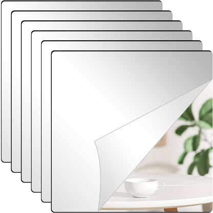 12'' Round Wall Mirror Tiles High Clear Reflecticon Self Adhesive Acrylic Mirror Sheets Circle Stickers for Bathroom, Bedroom, Door, Home Decor